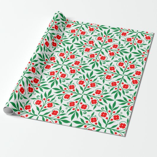 Floral patroon cadeaupapier (Uitgerold)