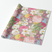Floral patroon Cadeaupapier (Uitgerold)