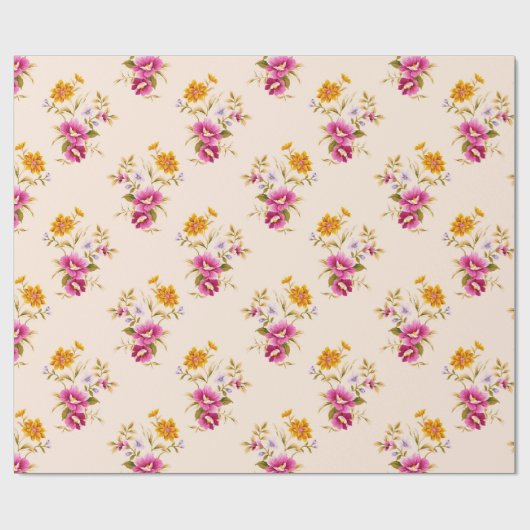 Floral patroon cadeaupapier (Vlak)
