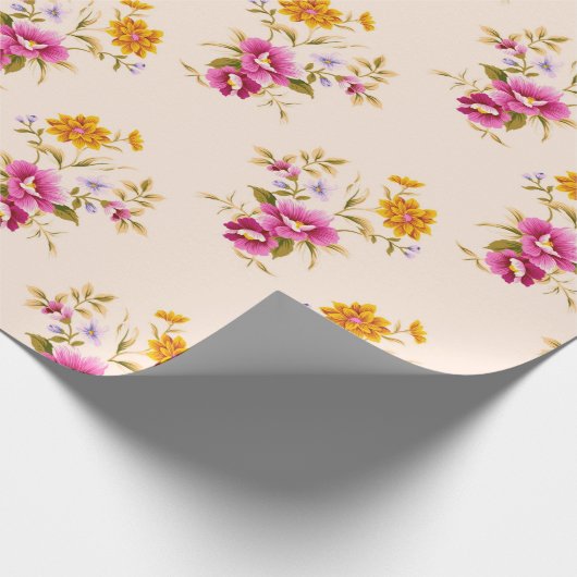 Floral patroon cadeaupapier (Hoek)