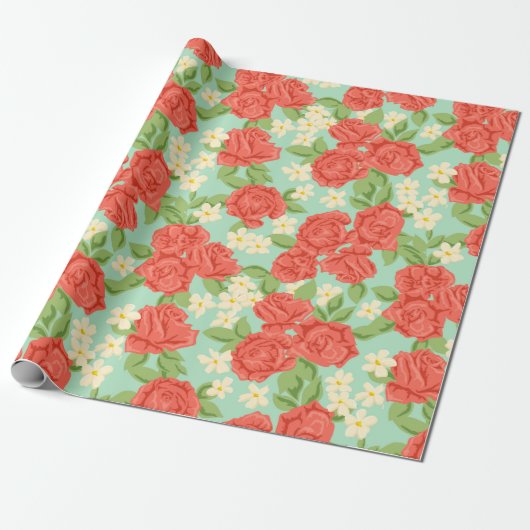 Floral patroon cadeaupapier (Uitgerold)