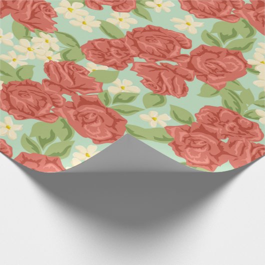 Floral patroon cadeaupapier (Hoek)