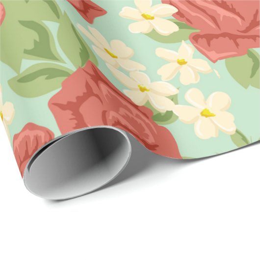 Floral patroon cadeaupapier (Rol Hoek)