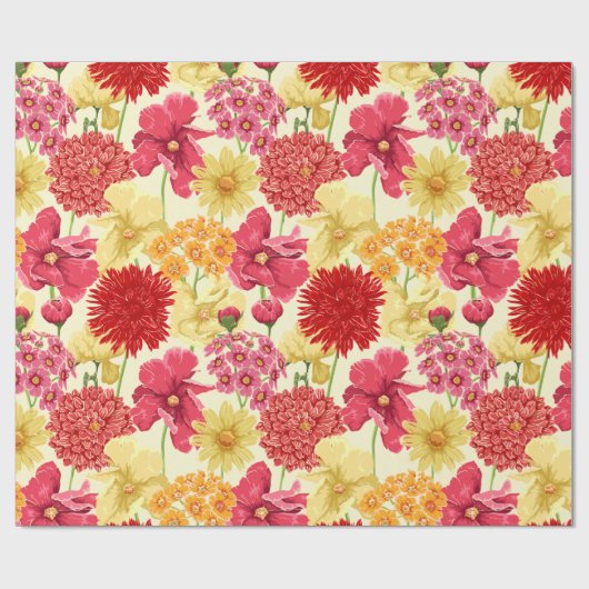 Floral patroon cadeaupapier (Vlak)