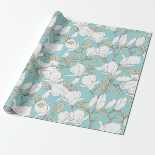 Floral patroon cadeaupapier (Uitgerold)
