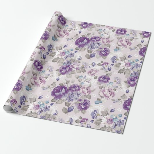Floral patroon cadeaupapier (Uitgerold)