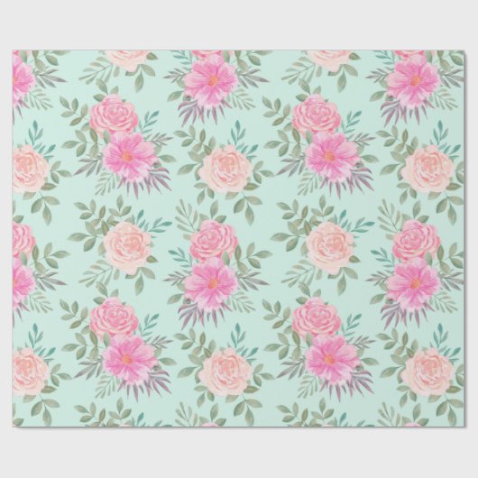 Floral patroon cadeaupapier (Vlak)