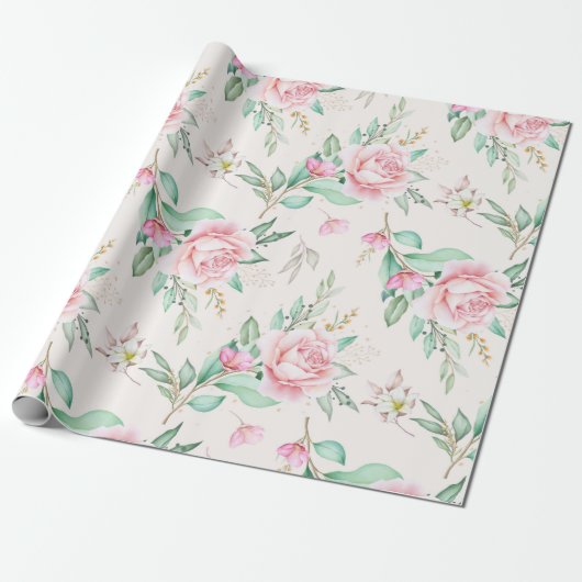 Floral patroon cadeaupapier (Uitgerold)