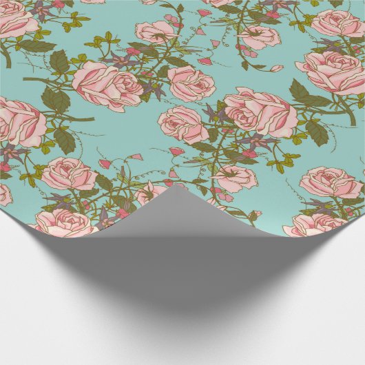 Floral patroon cadeaupapier (Hoek)