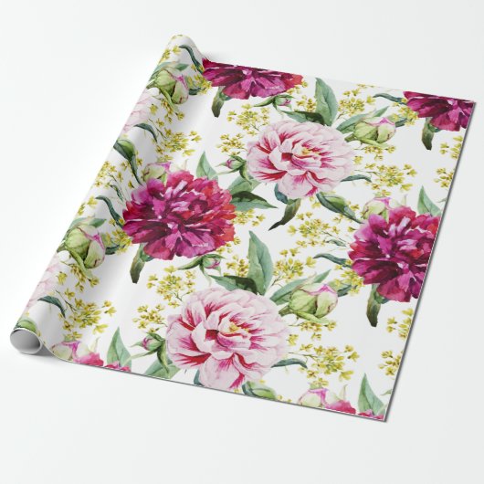 Floral patroon cadeaupapier (Uitgerold)