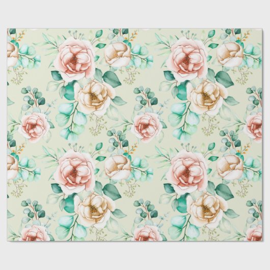 Floral patroon cadeaupapier (Vlak)