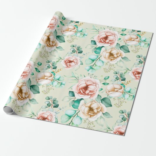 Floral patroon cadeaupapier (Uitgerold)