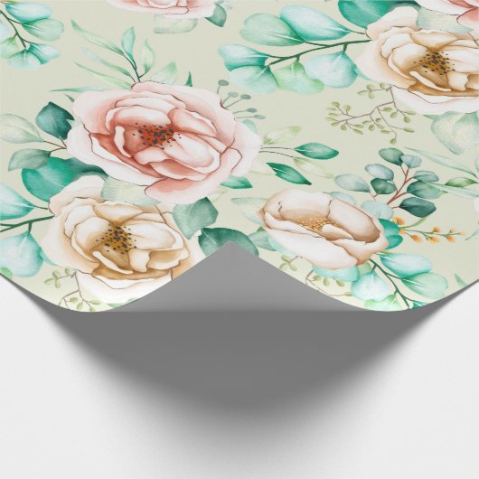 Floral patroon cadeaupapier (Hoek)