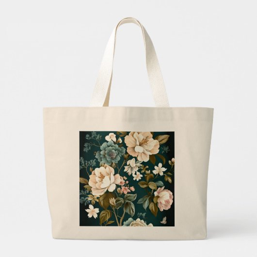 FLORAL PATROON DESIGN GROTE CANVAS TAS (Achterkant)
