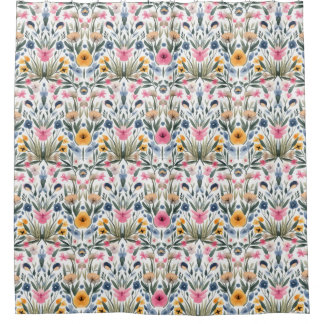 Floral patroon douchegordijn