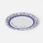 Floral Patroon Elegant Periwinkle Papieren Bordje (Gekanteld)