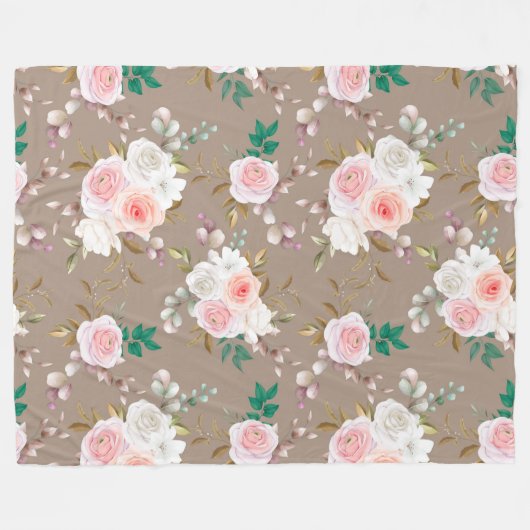 Floral patroon fleece deken (Voorkant (Horizontaal))