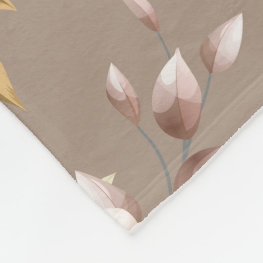 Floral patroon fleece deken (Hoek)