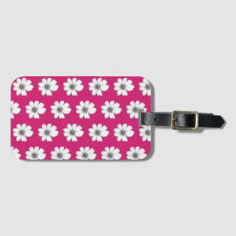 Floral patroon Fuscia roze Bagagelabel