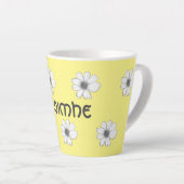 Floral patroon Gele douanenaam Latte Mok (Rechterhoek)