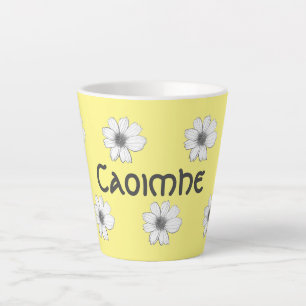 Floral patroon Gele douanenaam Latte Mok