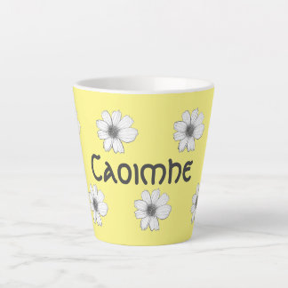 Floral patroon Gele douanenaam Latte Mok