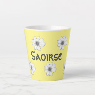 Floral patroon Gele douanenaam Latte Mok