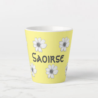 Floral patroon Gele douanenaam Latte Mok