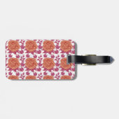 Floral patroon grote bloesem met gepersonaliseerde bagagelabel (Achterkant horizontaal)