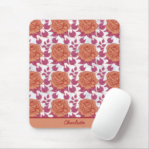 Floral patroon grote bloesem met gepersonaliseerde muismat