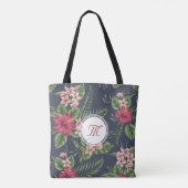 Floral patroon Hibiscus Monogram Canvas tas (Achterkant)
