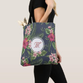 Floral patroon Hibiscus Monogram Canvas tas (Dichtbij)