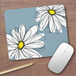 Floral Patroon in geel grijs blauw Muismat<br><div class="desc">Een leuk design voor vrouwen en tieners.</div>