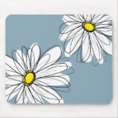 Floral Patroon in geel grijs blauw Muismat (Voorkant)