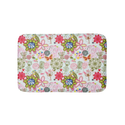Floral patroon in retro-stijl 2 badmat (Voorkant)