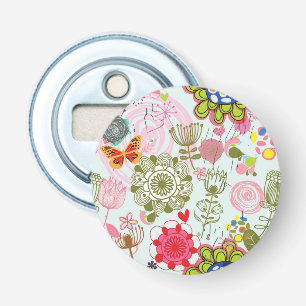 Floral patroon in retro-stijl 2 button flesopener