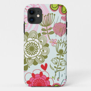 Floral patroon in retro-stijl 2 iPhone 11 hoesje