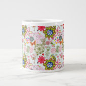 Floral patroon in retro-stijl 2 grote koffiekop (Voorkant)