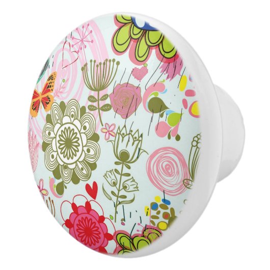 Floral patroon in retro-stijl 2 keramische knop (Rechts)