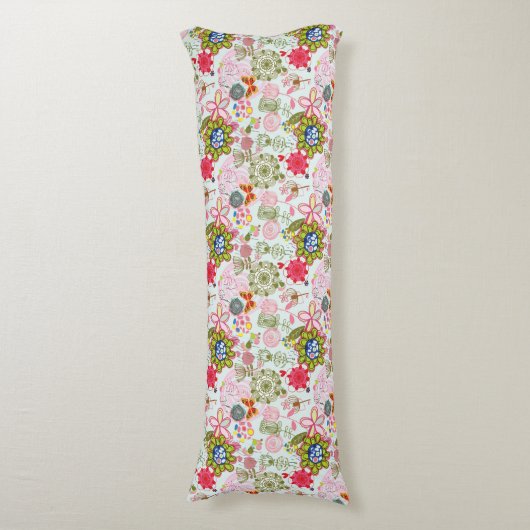 Floral patroon in retro-stijl 2 lichaamskussen (Voorkant Verticaal)
