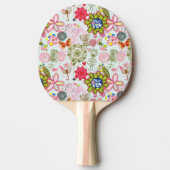 Floral patroon in retro-stijl 2 tafeltennisbatje (Voorkant)