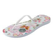 Floral patroon in retro-stijl 2 teenslippers (Schuin)