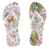 Floral patroon in retro-stijl 2 teenslippers (Voetbed)