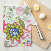 Floral patroon in retro-stijl 2 theedoek (Quarter Fold)