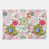 Floral patroon in retro-stijl 2 theedoek (Horizontaal)