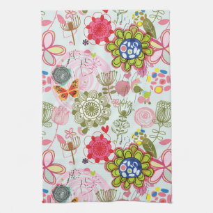 Floral patroon in retro-stijl 2 theedoek