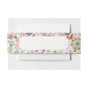 Floral patroon in retro-stijl 2 uitnodigingen wikkel