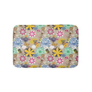 Floral patroon in retro-stijl 3 badmat