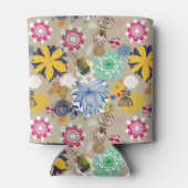 Floral patroon in retro-stijl 3 blikjeskoeler (Achterkant)