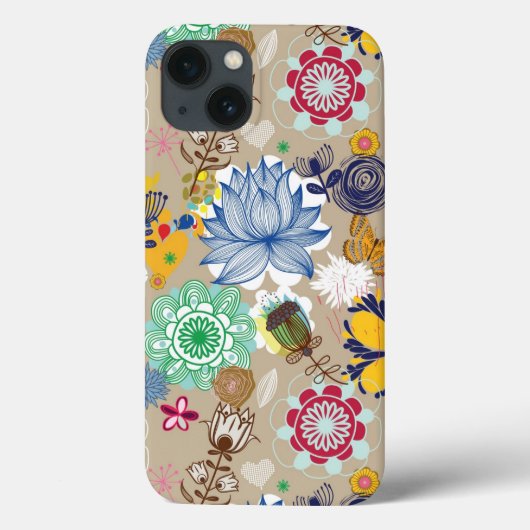 Floral patroon in retro-stijl 3 Case-Mate iPhone case (Achterkant)